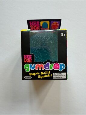 Needoh Gumdrop Super Solid Squish! Teal Stress Toy